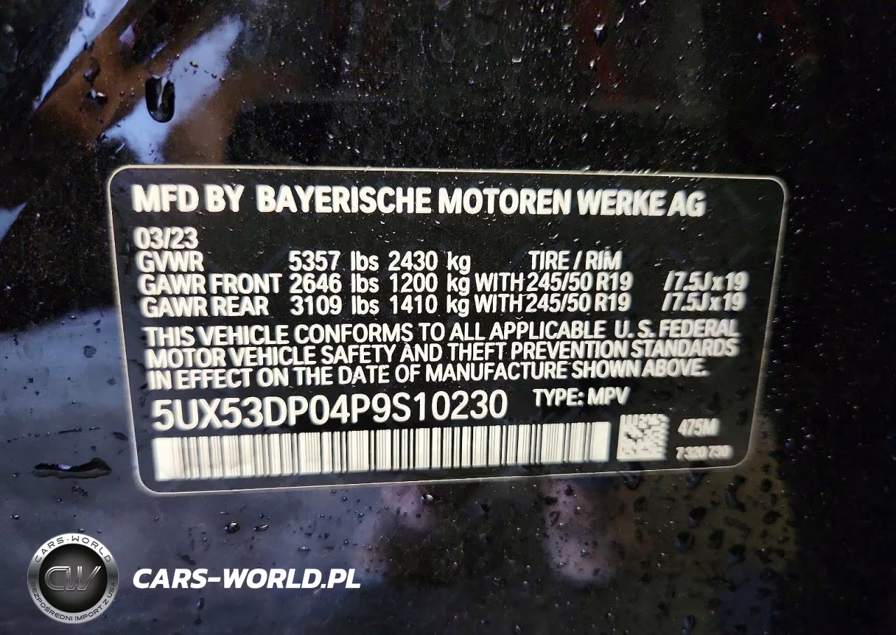 2023 BMW X3 xDrive30I VIN:5UX53DP04P9S10230 - 13