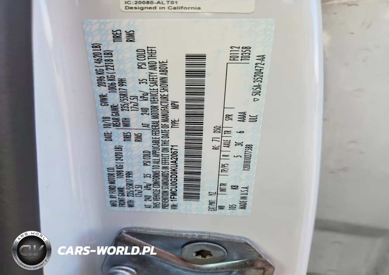 2019 Ford Escape Se VIN:1FMCU0GD0KUA20671 - 12