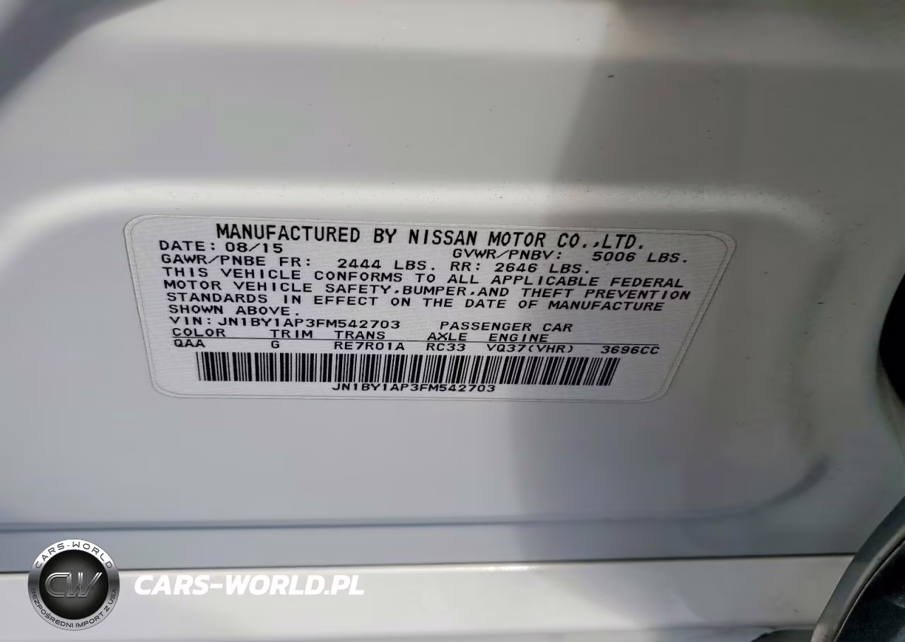 2015 Infiniti Q70 3.7 VIN:JN1BY1AP3FM542703 - 12