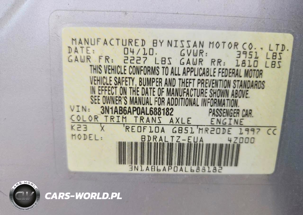 2010 Nissan Sentra 2.0 VIN:3N1AB6AP0AL688182 - 12