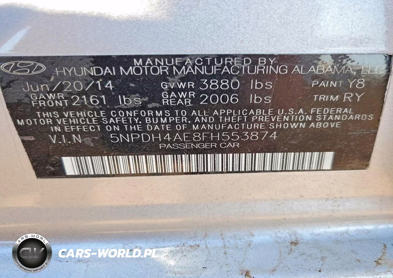 2015 Hyundai Elantra Se VIN:5NPDH4AE8FH553874 - 12