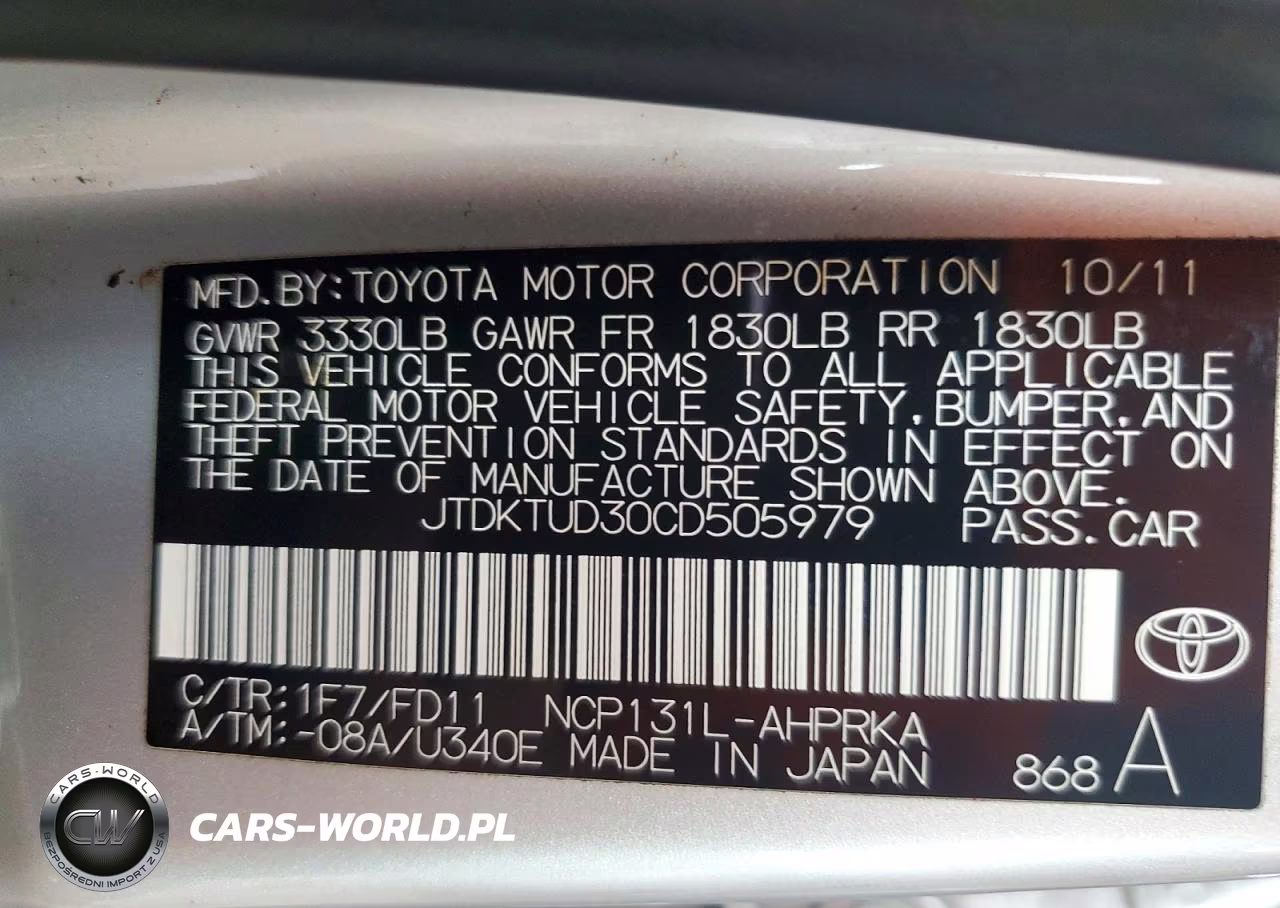 2012 Toyota Yaris 5-Door Se VIN:JTDKTUD30CD505979 - 12