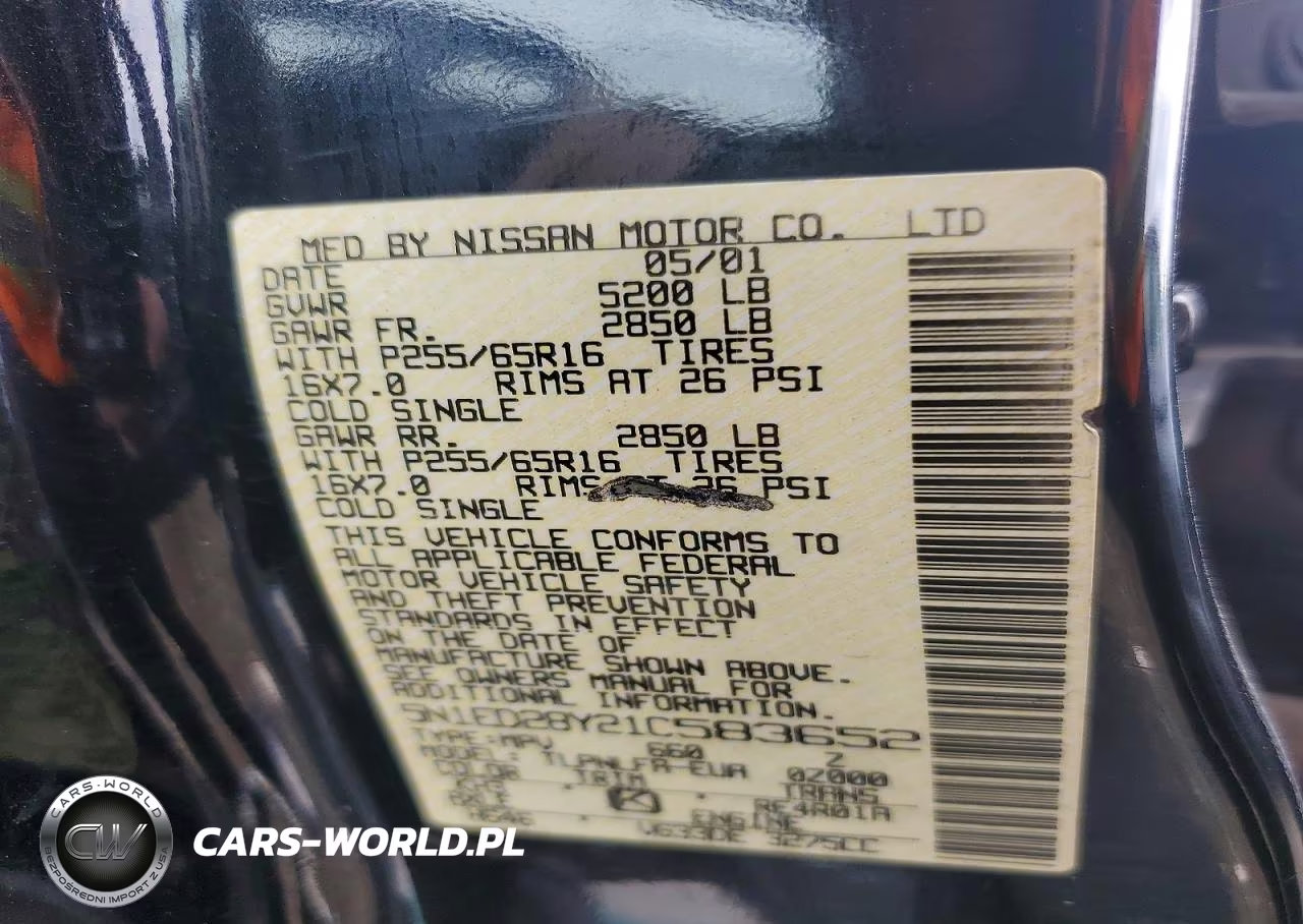 2001 Nissan Xterra Xe-V6 VIN:5N1ED28Y21C583652 - 13