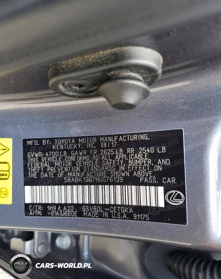 2017 Lexus Es 350 VIN:58ABK1GG7HU076139 - 12