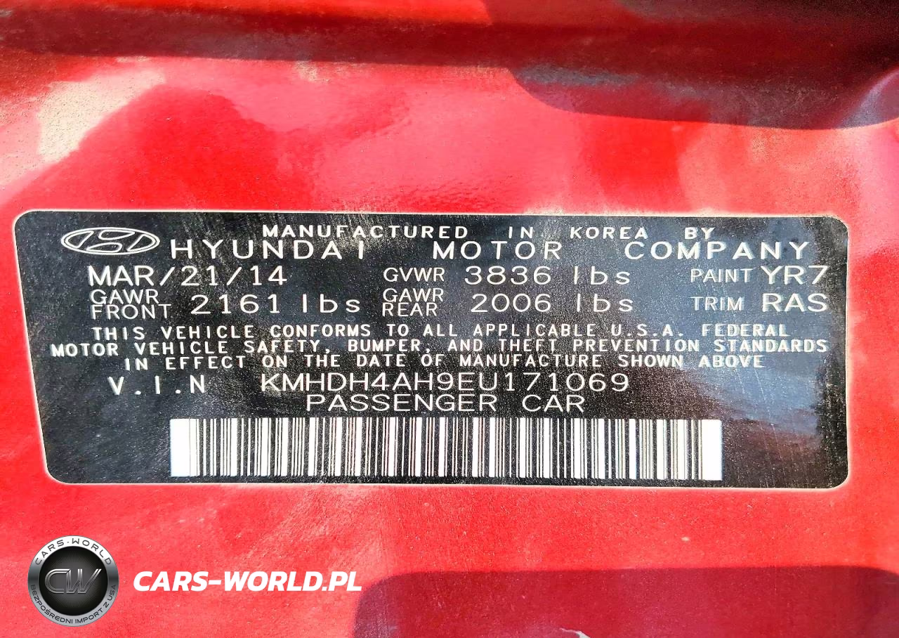 2014 Hyundai Elantra Sport VIN:KMHDH4AH9EU171069 - 12