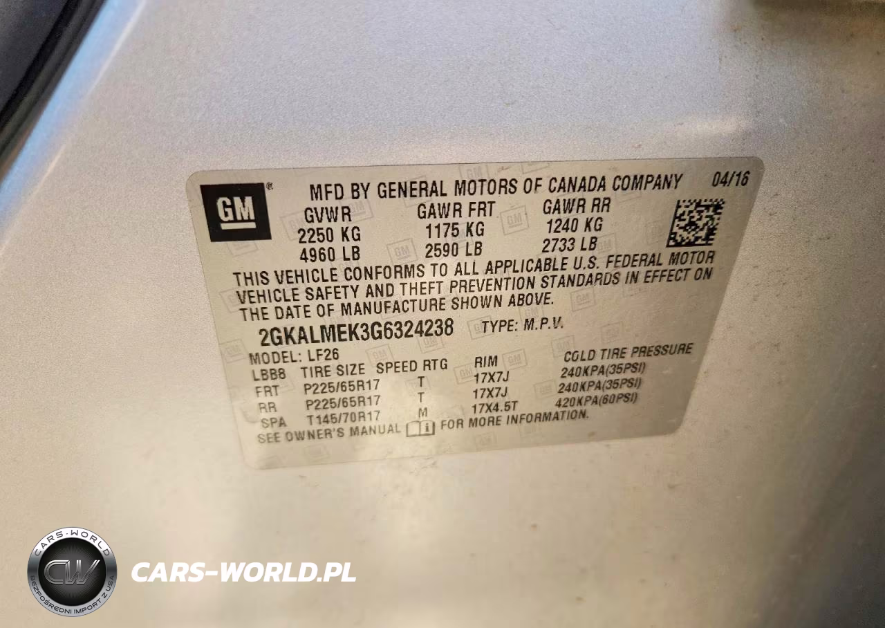 2016 GMC Terrain Sle VIN:2GKALMEK3G6324238 - 13
