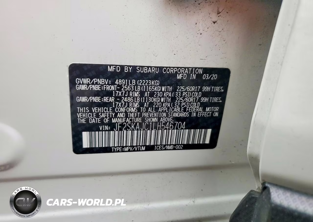 2020 Subaru Forester Premium VIN:JF2SKAJC1LH546704 - 13