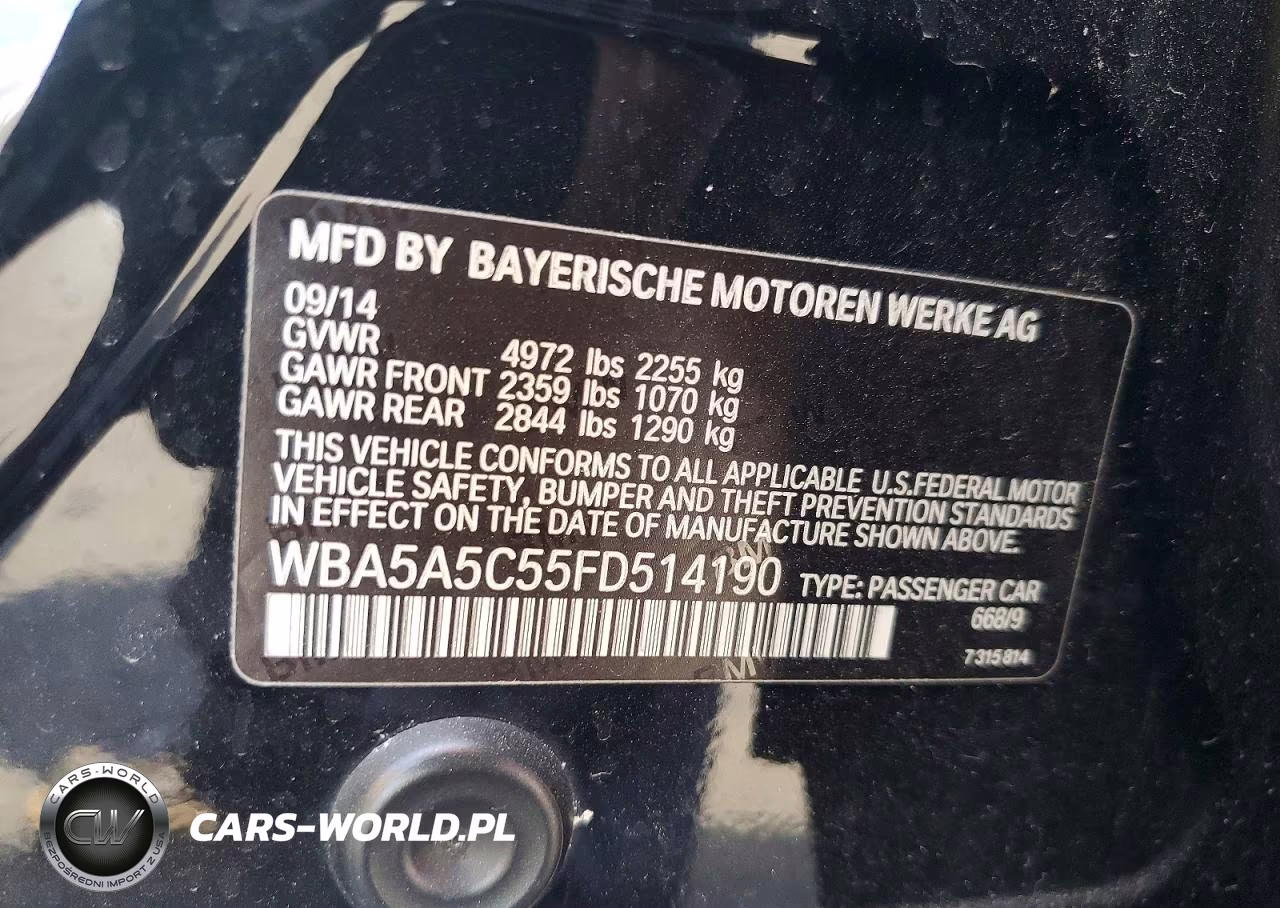 2015 BMW 528 I VIN:WBA5A5C55FD514190 - 12