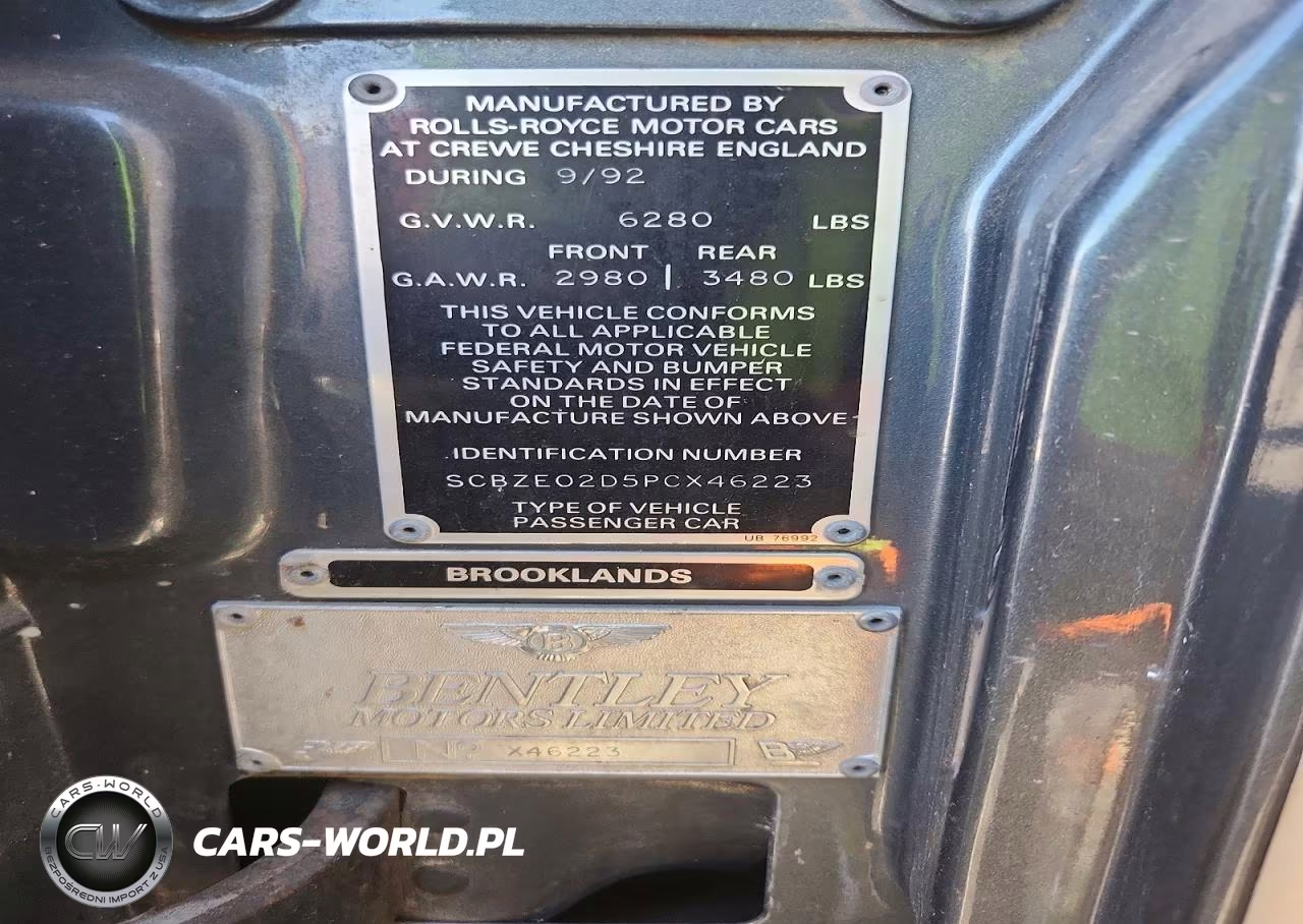 1993 Bentley Brooklands VIN:SCBZE02D5PCX46223 - 12