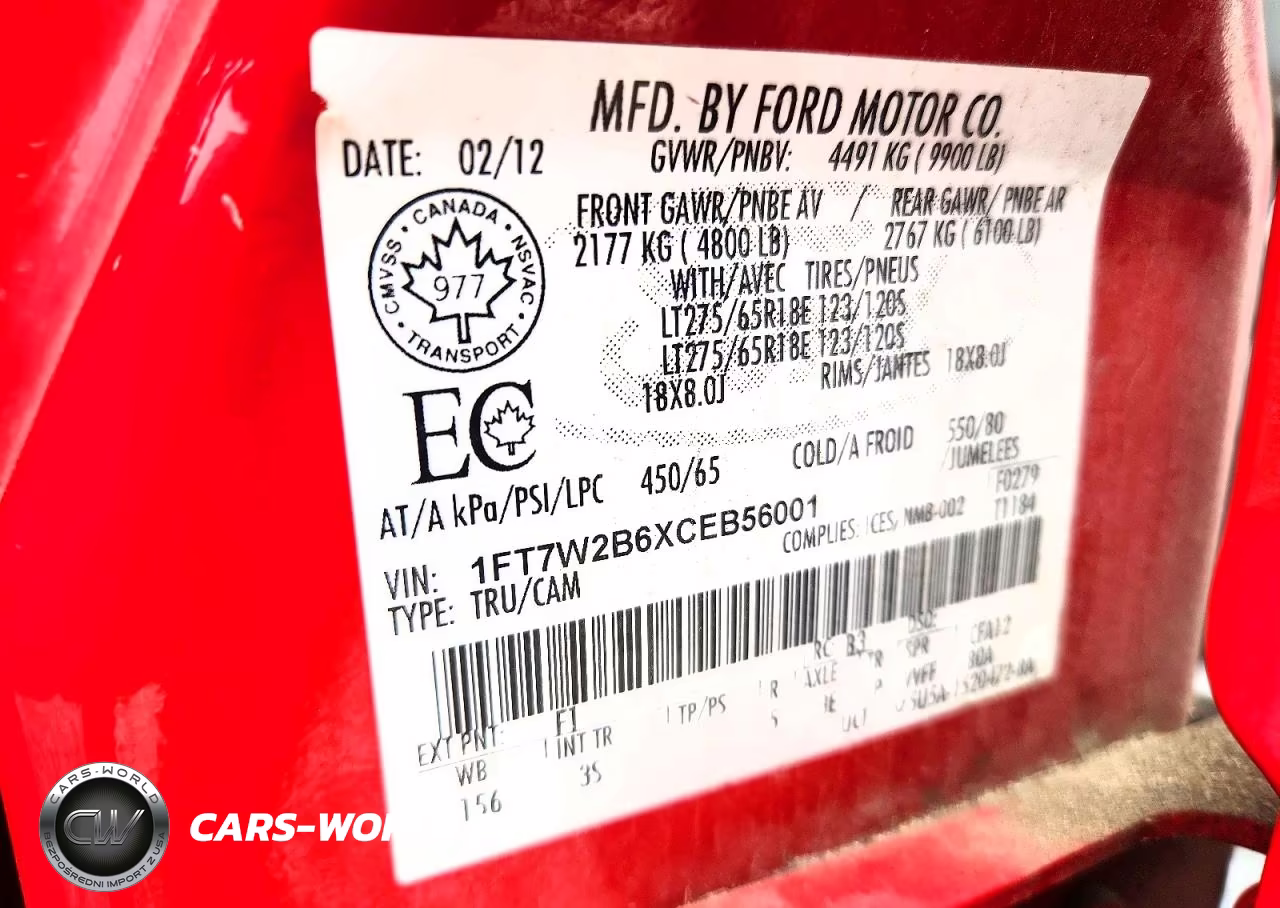 2012 Ford F250 Super Duty VIN:1FT7W2B6XCEB56001 - 12
