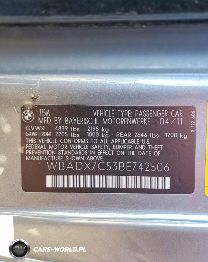 2011 BMW 335 I VIN:WBADX7C53BE742506 - 12