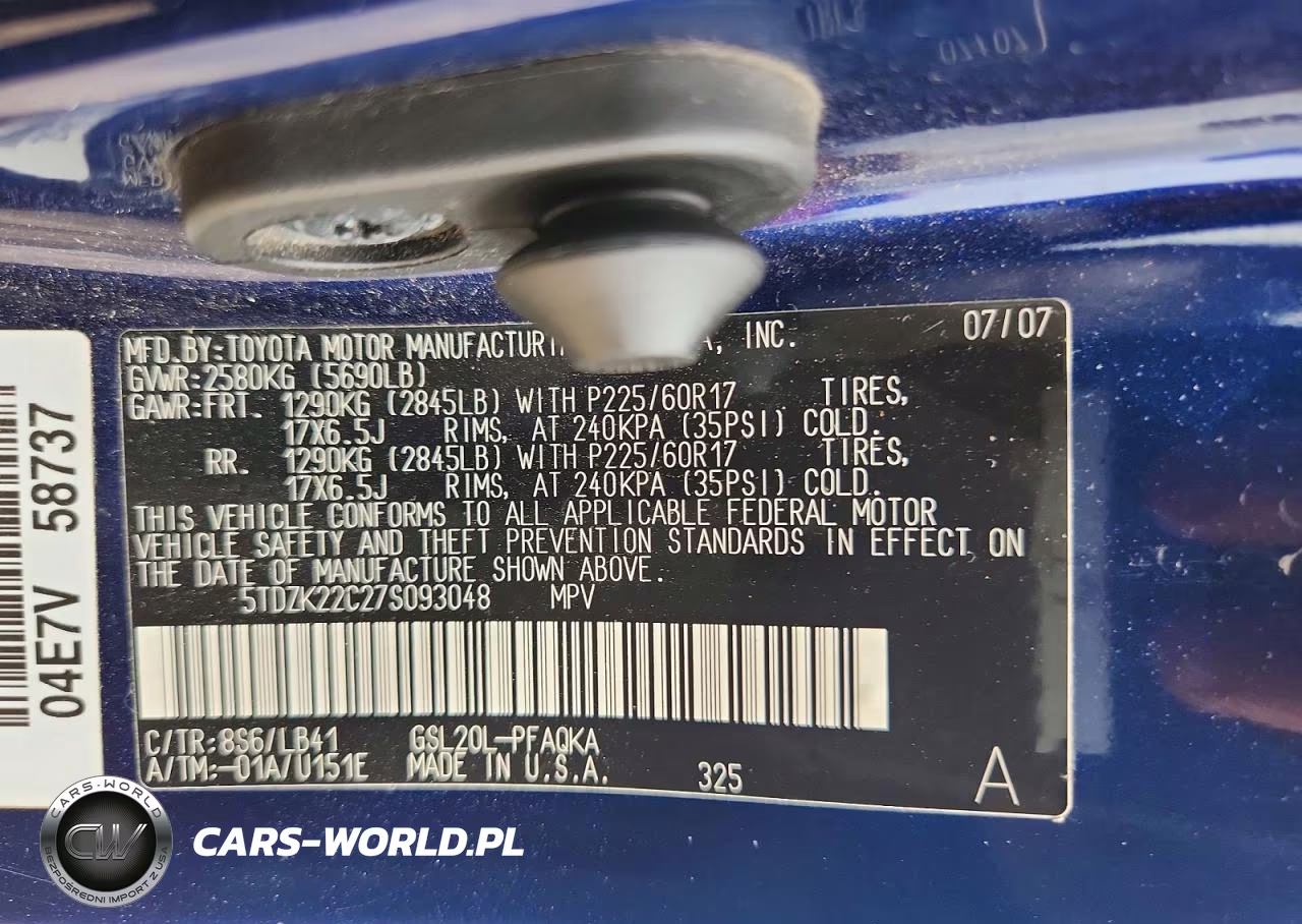 2007 Toyota Sienna Xle 7-Passenger VIN:5TDZK22C27S093048 - 13