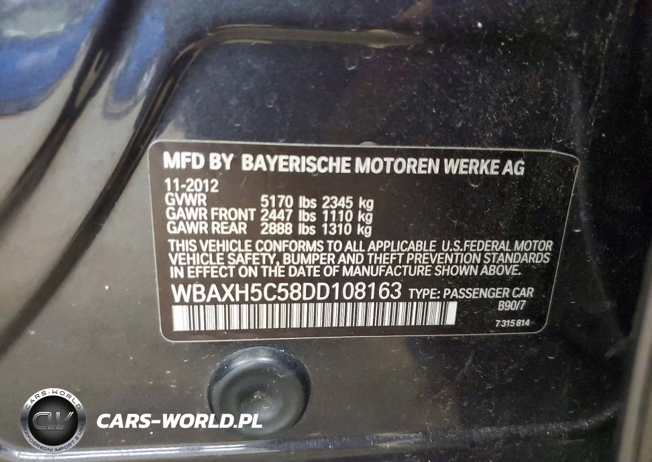 2013 BMW 528 Xi VIN:WBAXH5C58DD108163 - 12