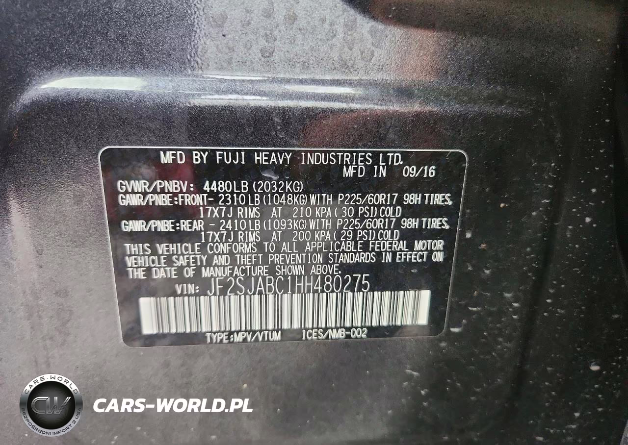 2017 Subaru Forester 2.5I VIN:JF2SJABC1HH480275 - 14