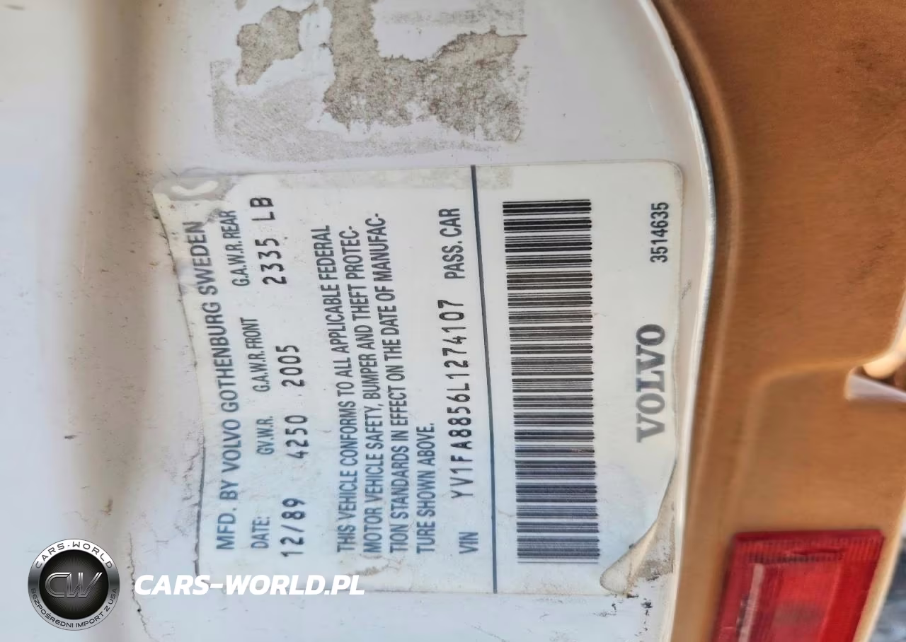 1990 Volvo 740 Base VIN:YV1FA8856L1274107 - 12
