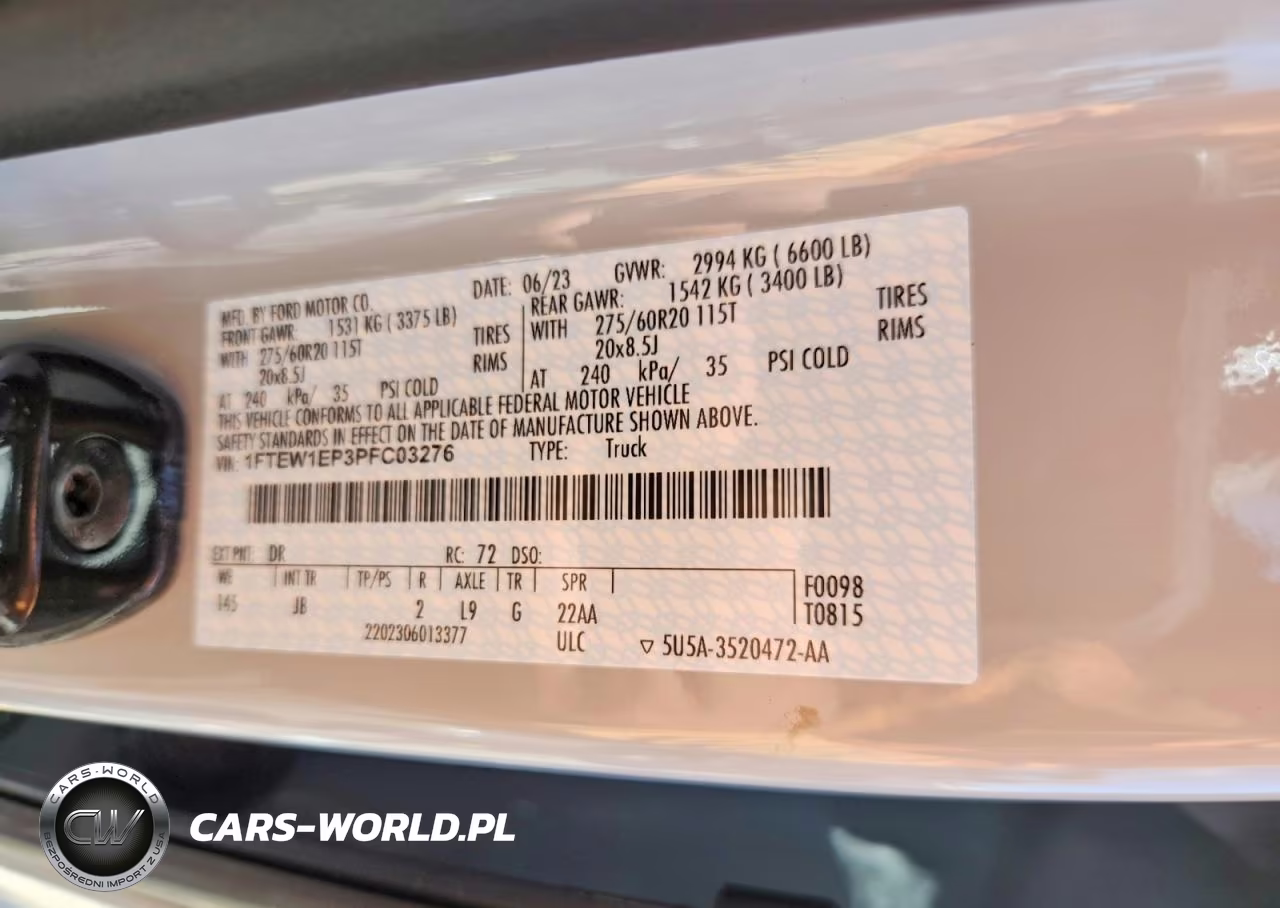 2023 Ford F150 Supercrew VIN:1FTEW1EP3PFC03276 - 12