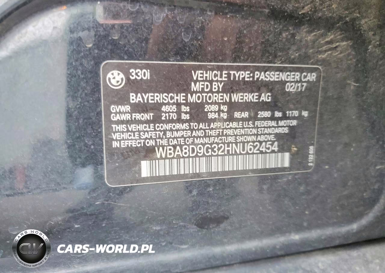 2017 BMW 330 Xi VIN:WBA8D9G32HNU62454 - 12