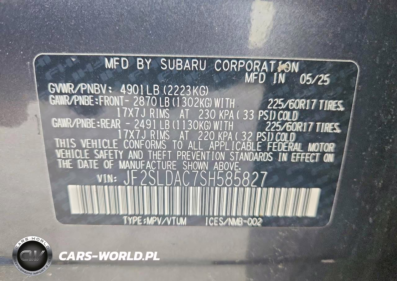 2025 Subaru Forester VIN:JF2SLDAC7SH585827 - 13