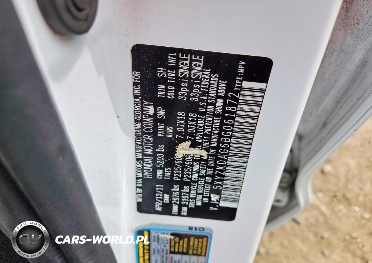 2011 Hyundai Santa Fe Limited VIN:5XYZKDAG6BG061872 - 13