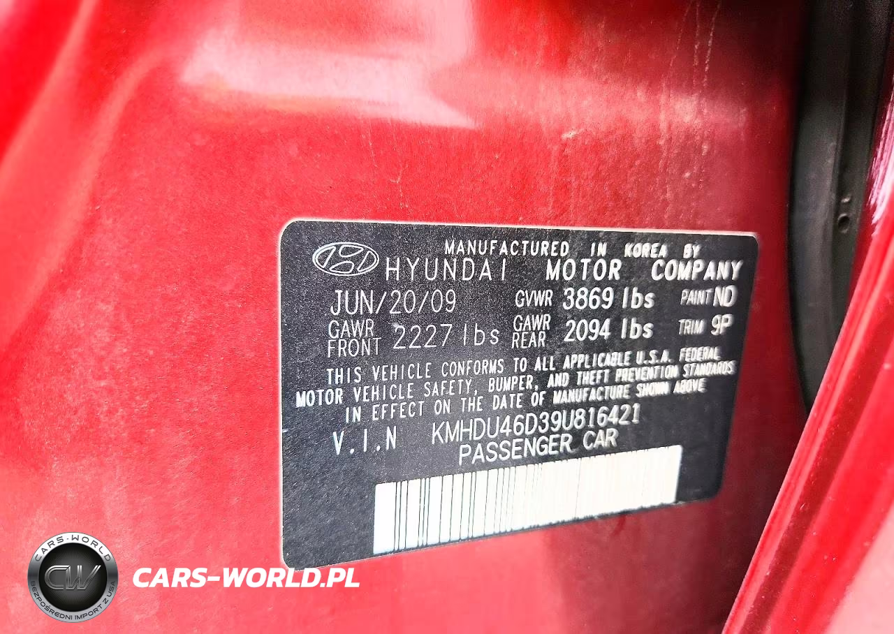 2009 Hyundai Elantra Se VIN:KMHDU46D39U816421 - 12