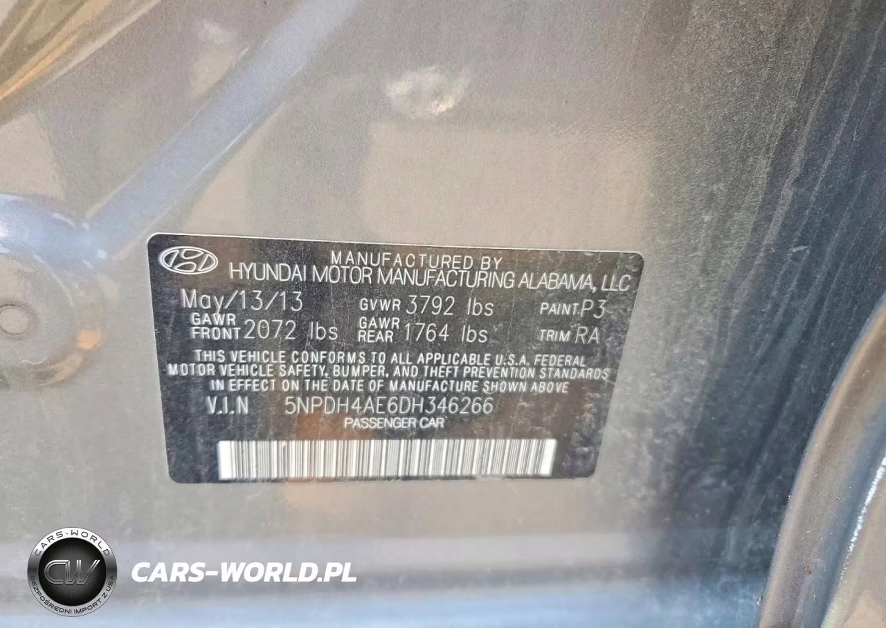 2013 Hyundai Elantra Gls VIN:5NPDH4AE6DH346266 - 12
