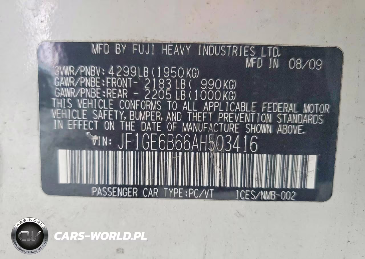 2010 Subaru Impreza 2.5I Premium VIN:JF1GE6B66AH503416 - 12
