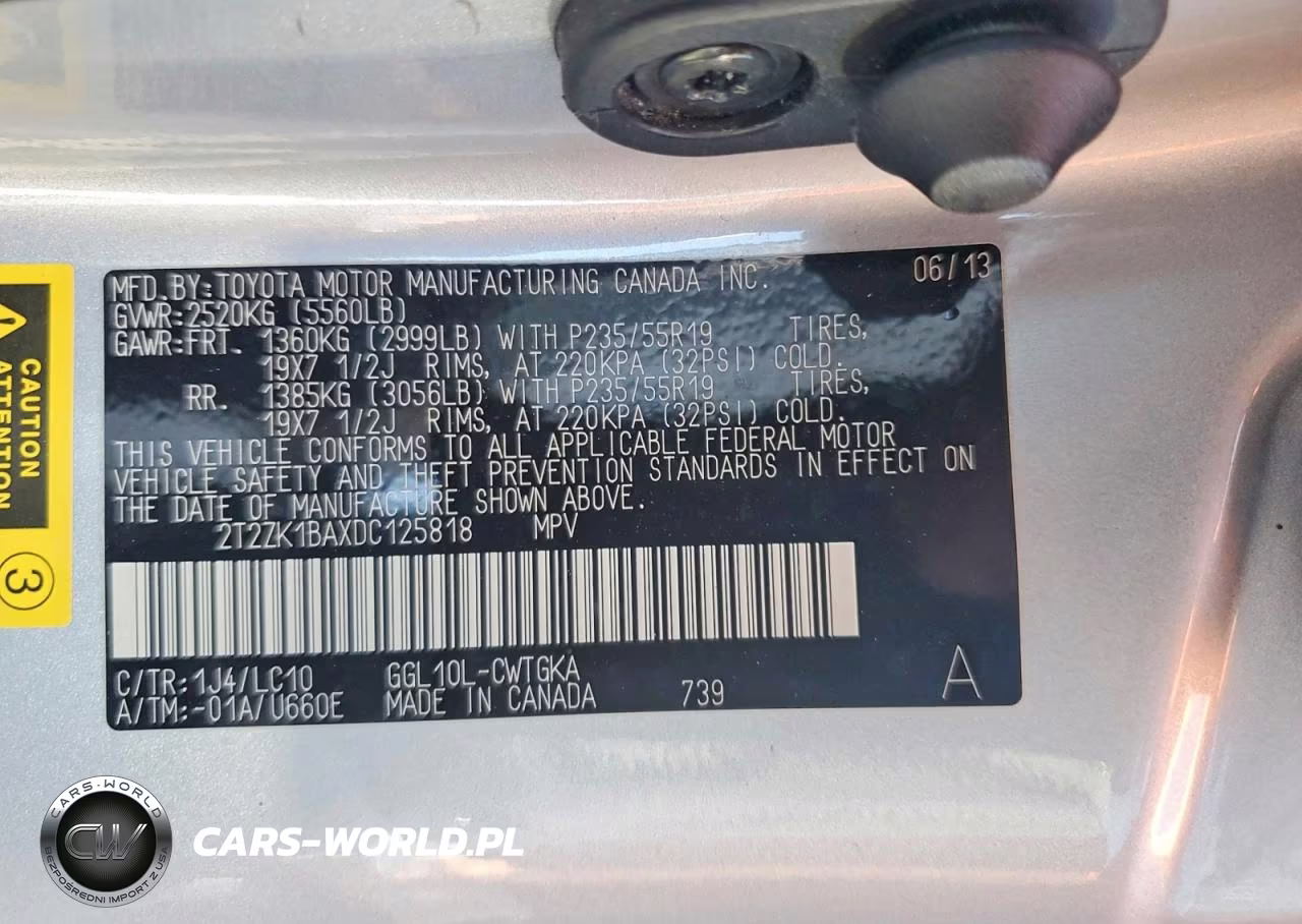 2013 Lexus Rx 350 VIN:2T2ZK1BAXDC125818 - 13