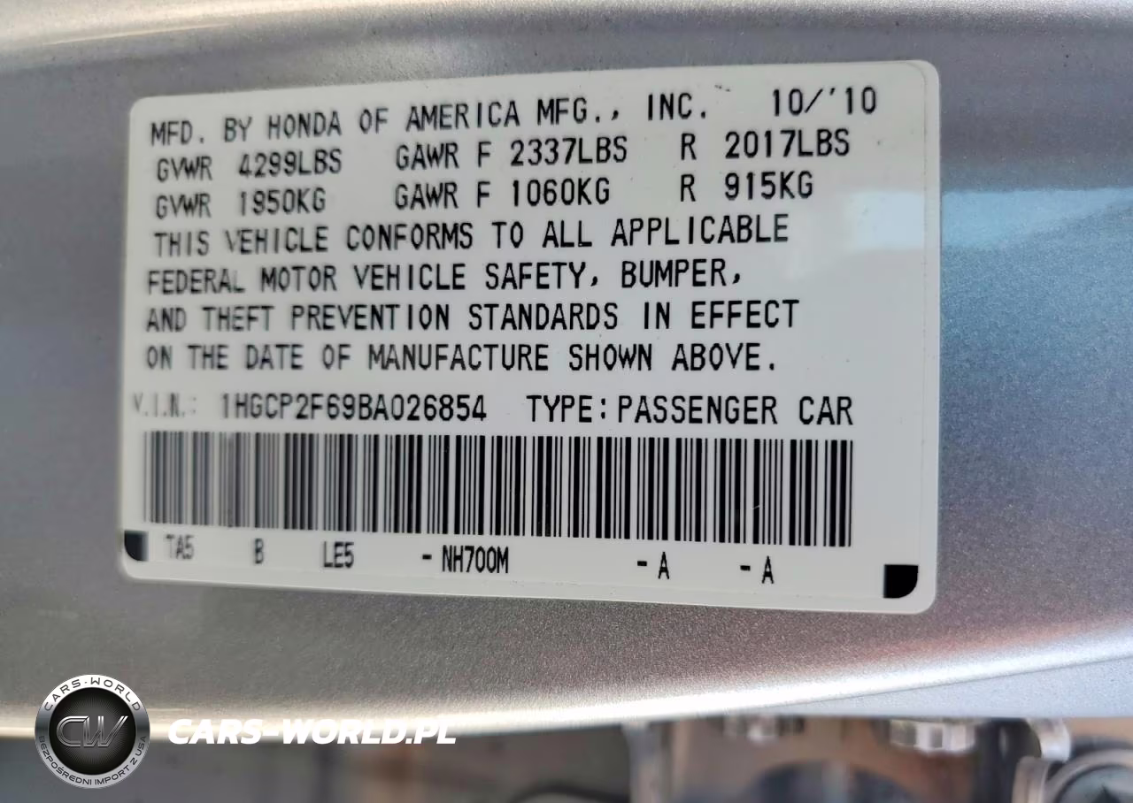 2011 Honda Accord Se VIN:1HGCP2F69BA026854 - 12