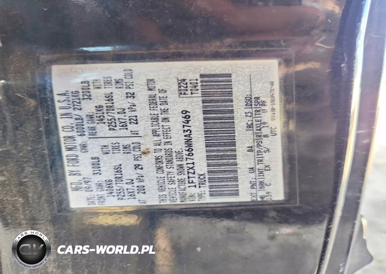 1998 Ford F150 VIN:1FTZX1766WNA37469 - 12