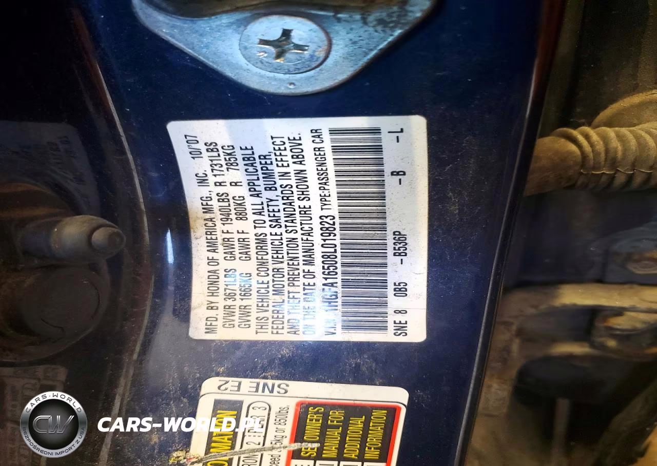 2008 Honda Civic Lx VIN:1HGFA16508L019823 - 12