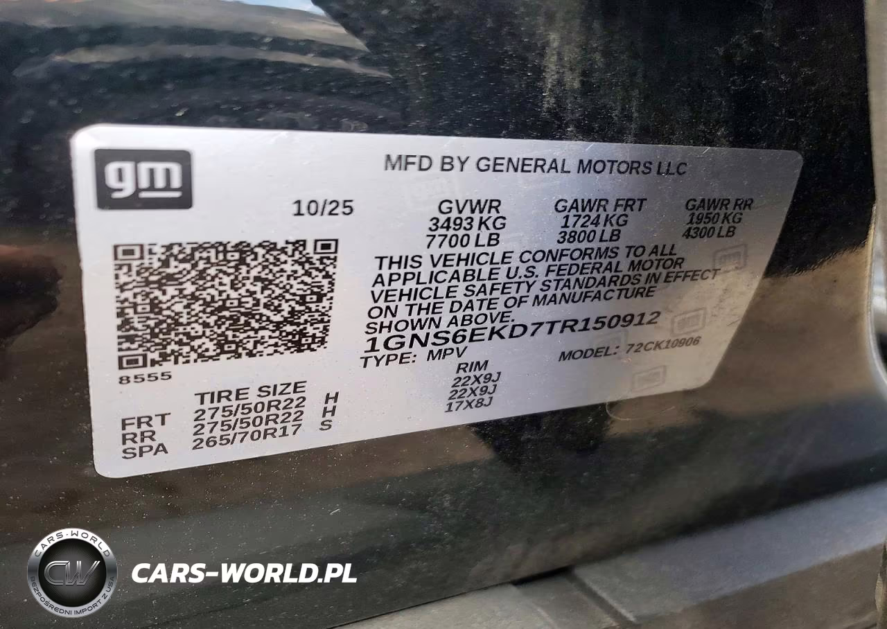 2026 Chevrolet Suburban K1500 Rst VIN:1GNS6EKD7TR150912 - 14