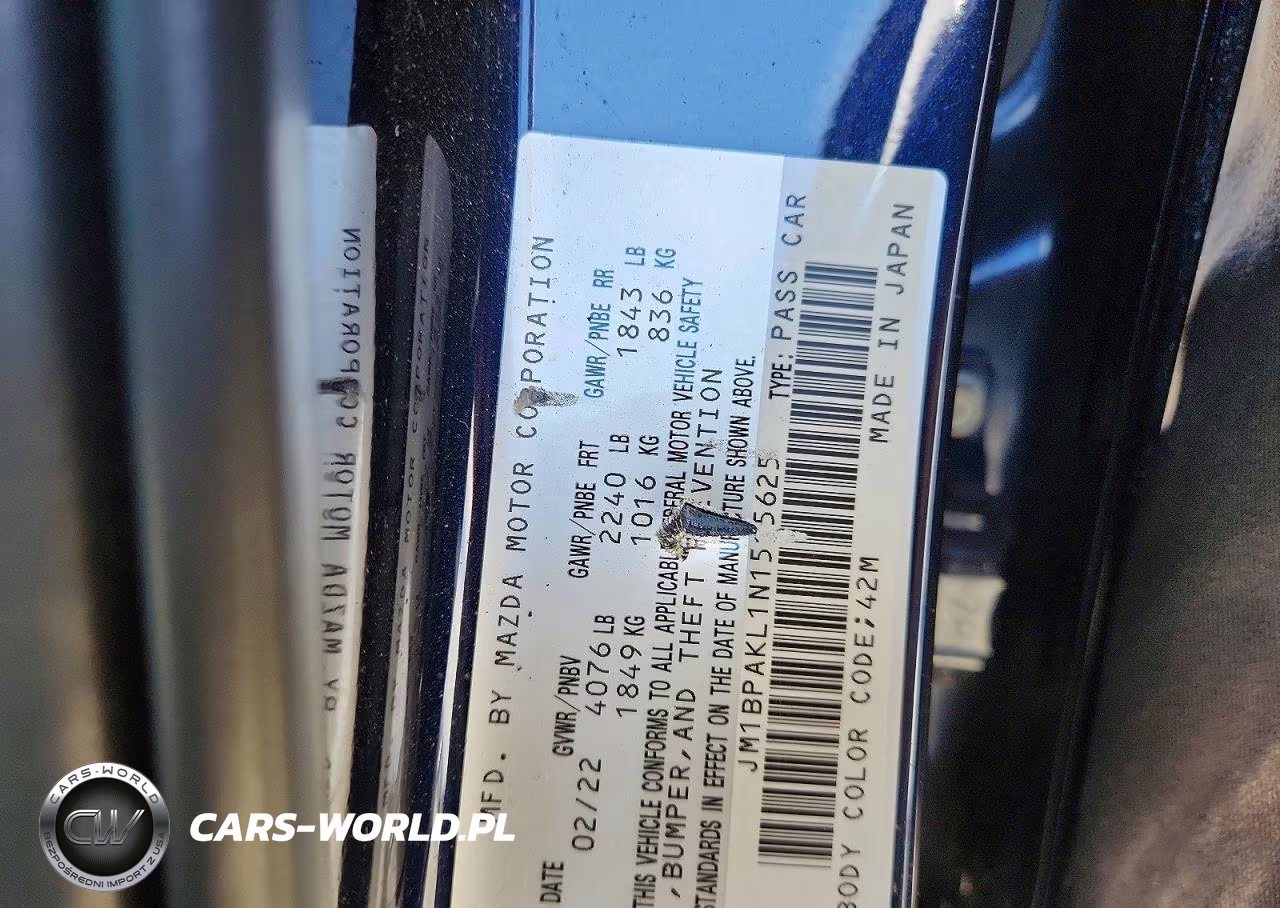 2022 Mazda 3 Select VIN:JM1BPAKL1N1515625 - 13