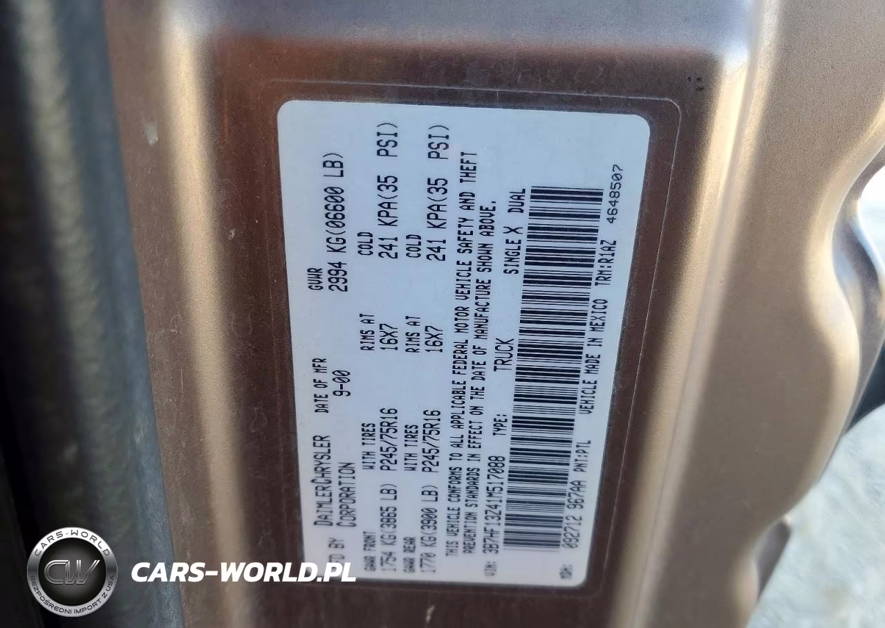 2001 Dodge Ram 1500 VIN:3B7HF13Z41M517088 - 12