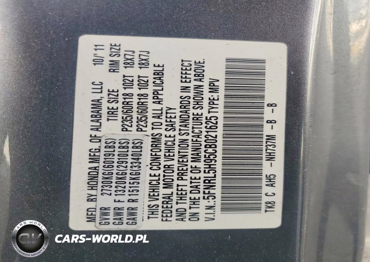 2012 Honda Odyssey Touring VIN:5FNRL5H95CB021625 - 13