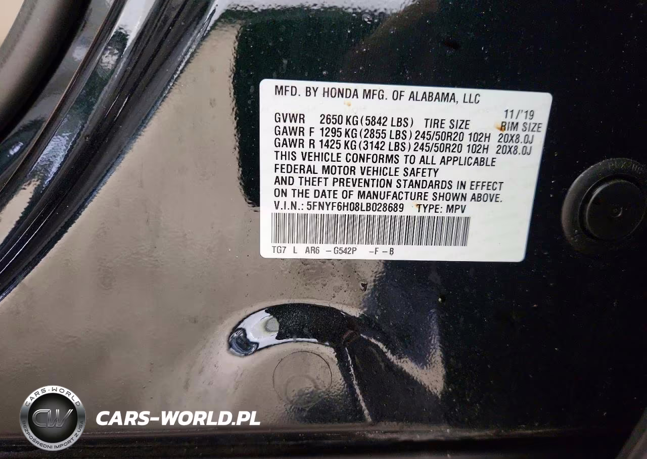 2020 Honda Pilot Elite VIN:5FNYF6H08LB028689 - 13