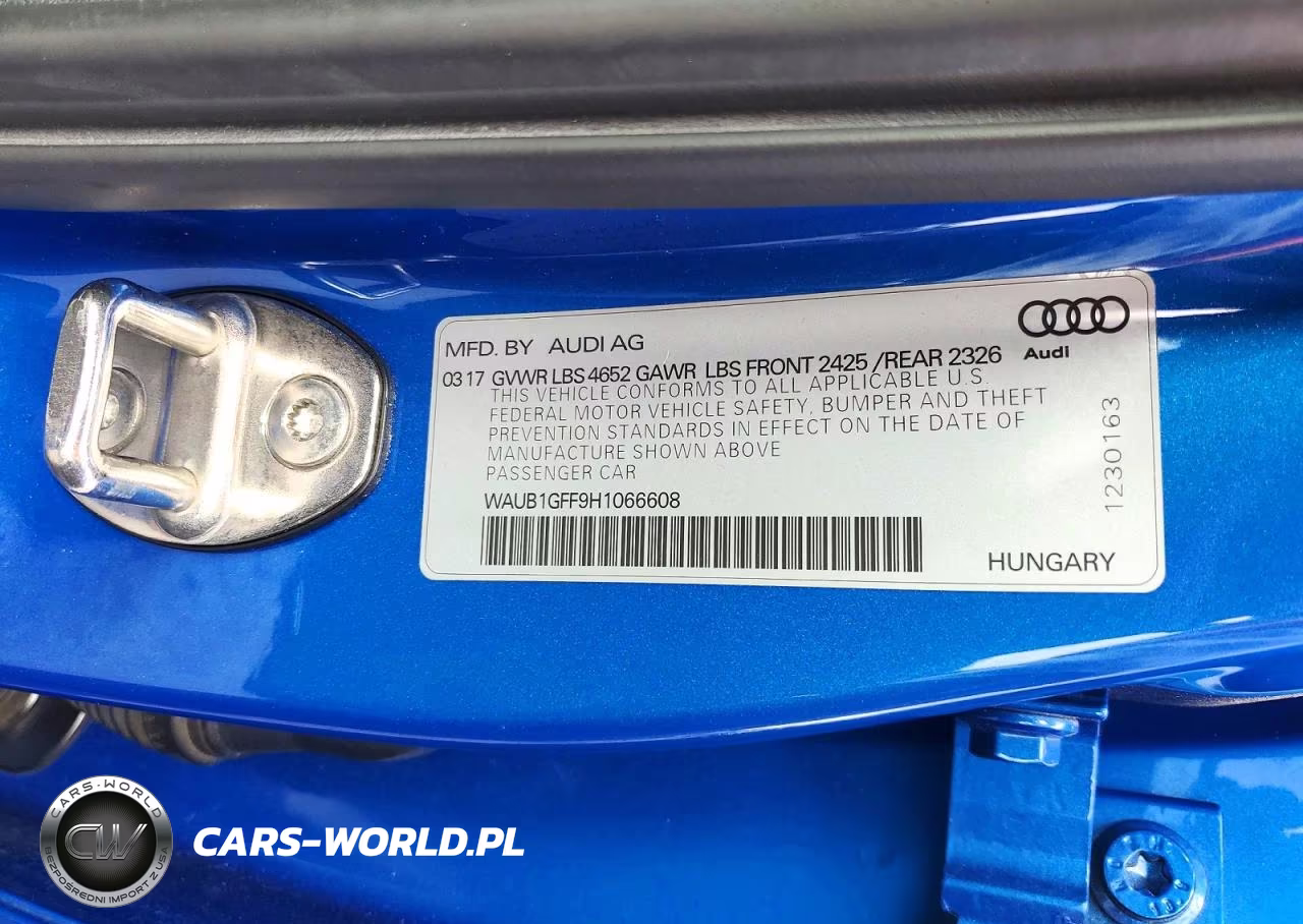 2017 Audi S3 Premium Plus VIN:WAUB1GFF9H1066608 - 13