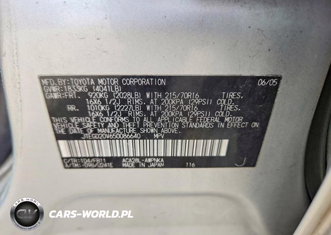 2005 Toyota Rav4 Base VIN:JTEGD20V650086640 - 12