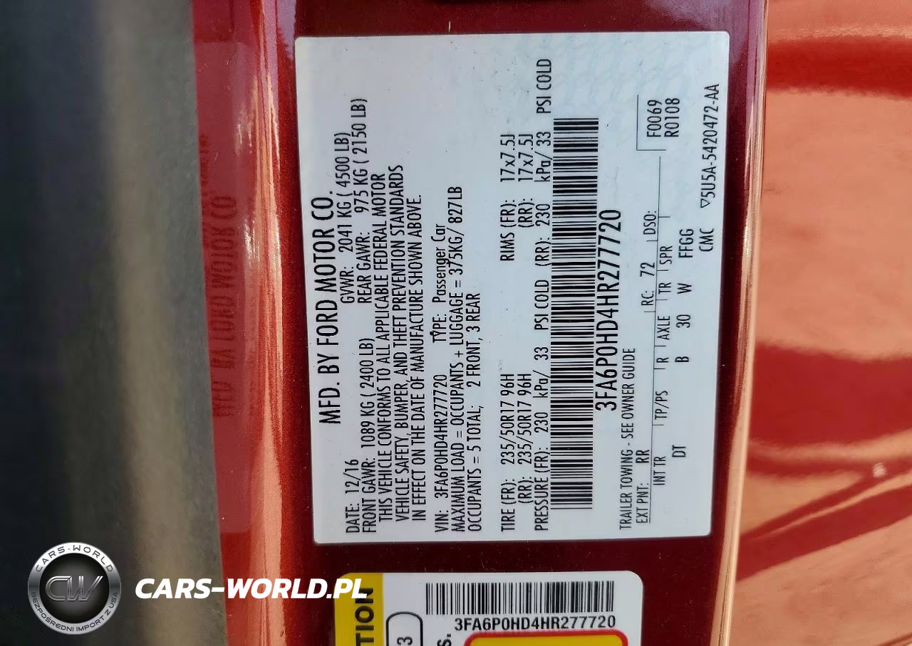 2017 Ford Fusion Se VIN:3FA6P0HD4HR277720 - 12