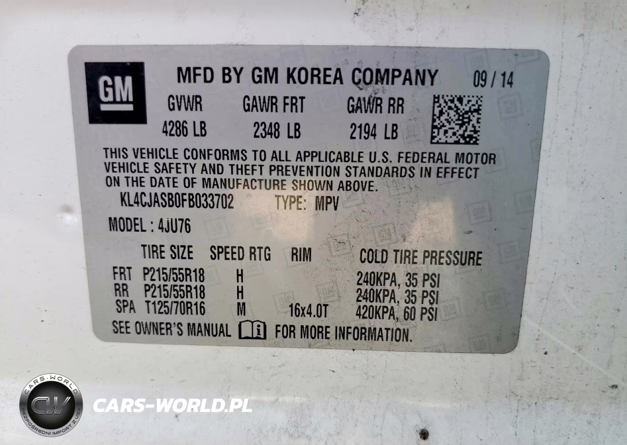 2015 Buick Encore VIN:KL4CJASB0FB033702 - 14