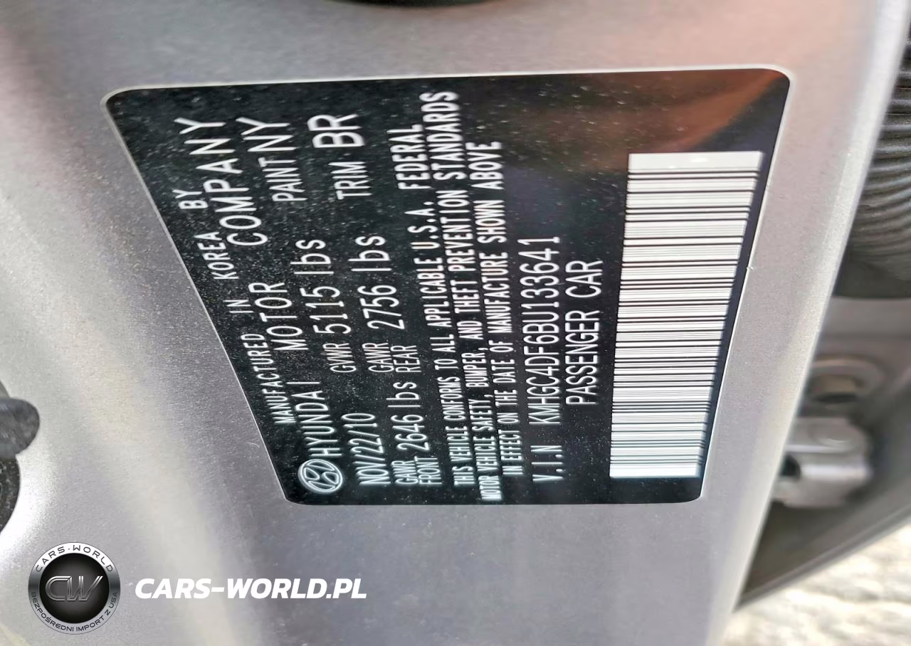 2011 Hyundai Genesis 4.6L VIN:KMHGC4DF6BU133641 - 12