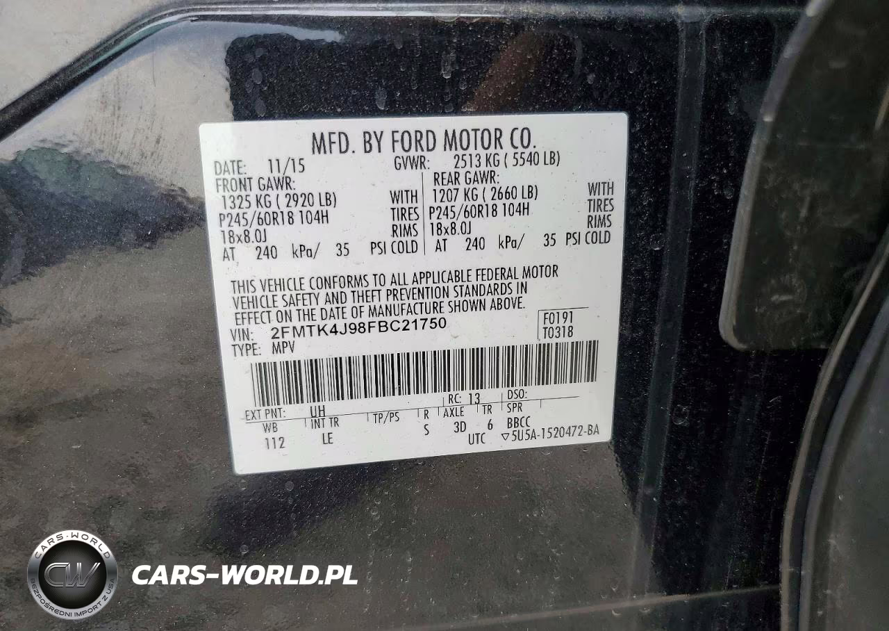 2015 Ford Edge Sel VIN:2FMTK4J98FBC21750 - 12