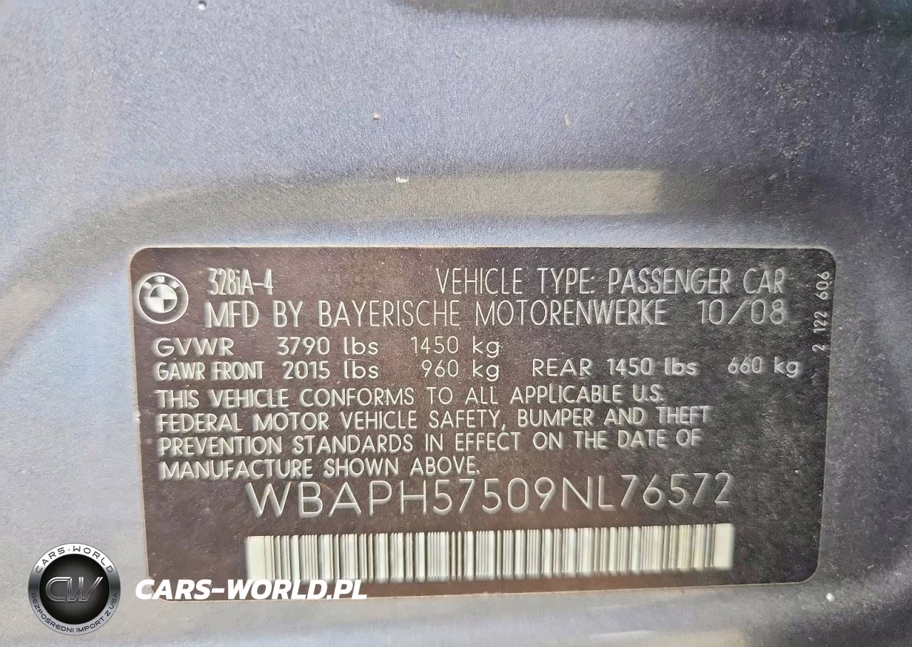 2009 BMW 328 I Sulev VIN:WBAPH57509NL76572 - 13