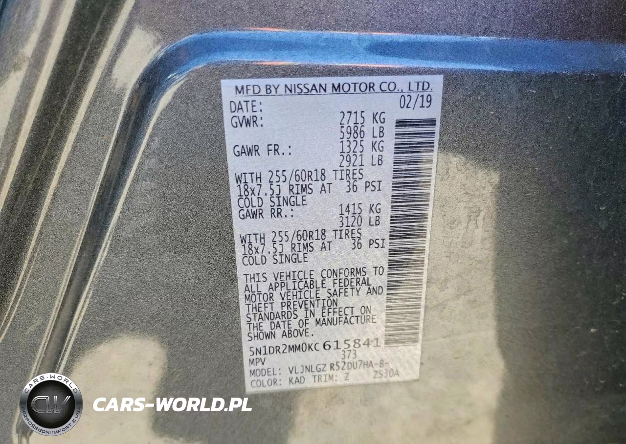 2019 Nissan Pathfinder Sl VIN:5N1DR2MM0KC615841 - 13