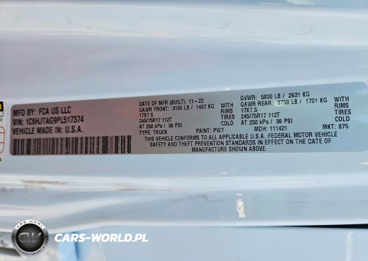 2023 Jeep Gladiator Sport VIN:1C6HJTAG9PL517374 - 12