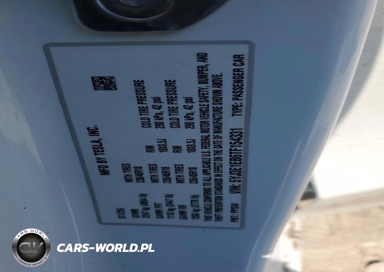 2026 Tesla Model 3 VIN:5YJ3E1EB6TF154331 - 12