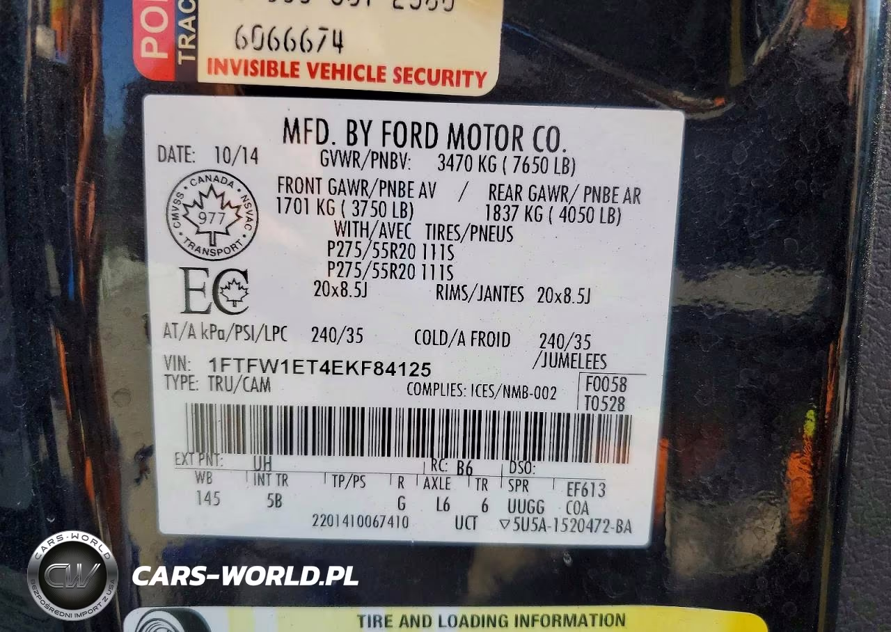 2014 Ford F150 Supercrew VIN:1FTFW1ET4EKF84125 - 13