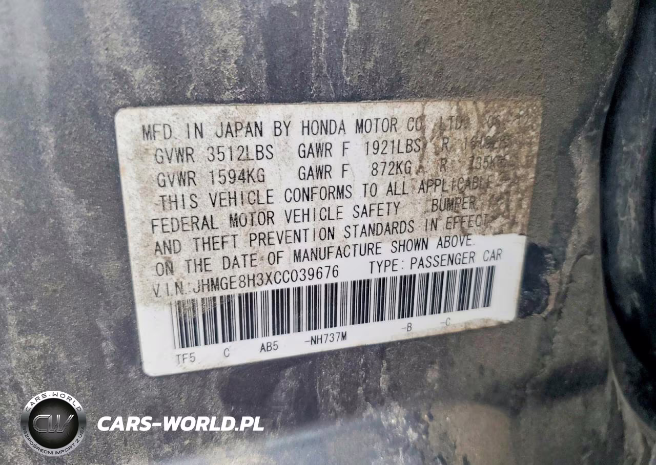 2012 Honda Fit VIN:JHMGE8H3XCC039676 - 12