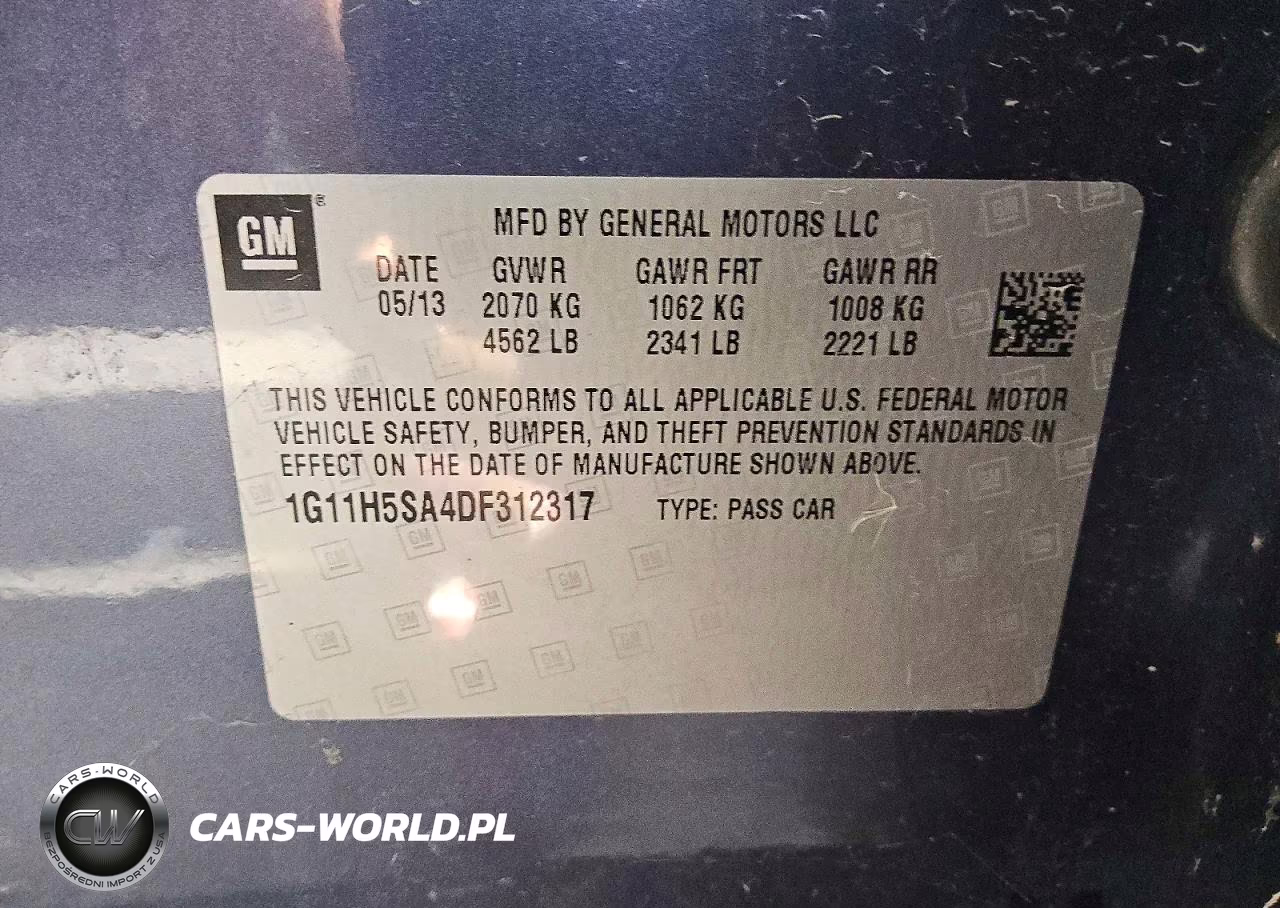 2013 Chevrolet Malibu VIN:1G11H5SA4DF312317 - 12