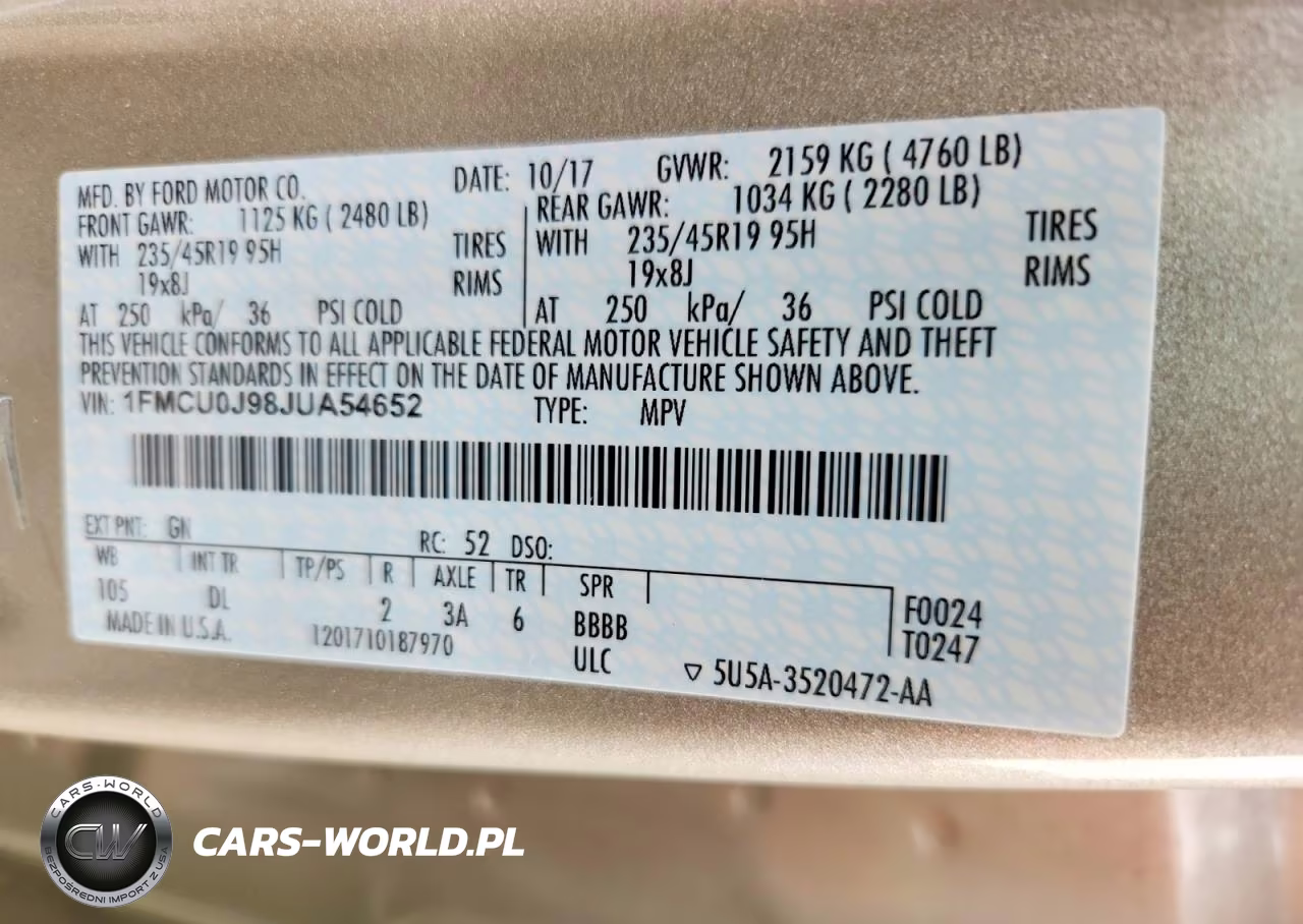 2018 Ford Escape Titanium VIN:1FMCU0J98JUA54652 - 13