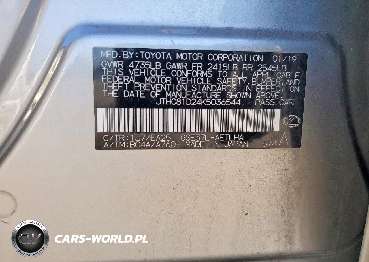2019 Lexus Is 300 VIN:JTHC81D24K5036544 - 12